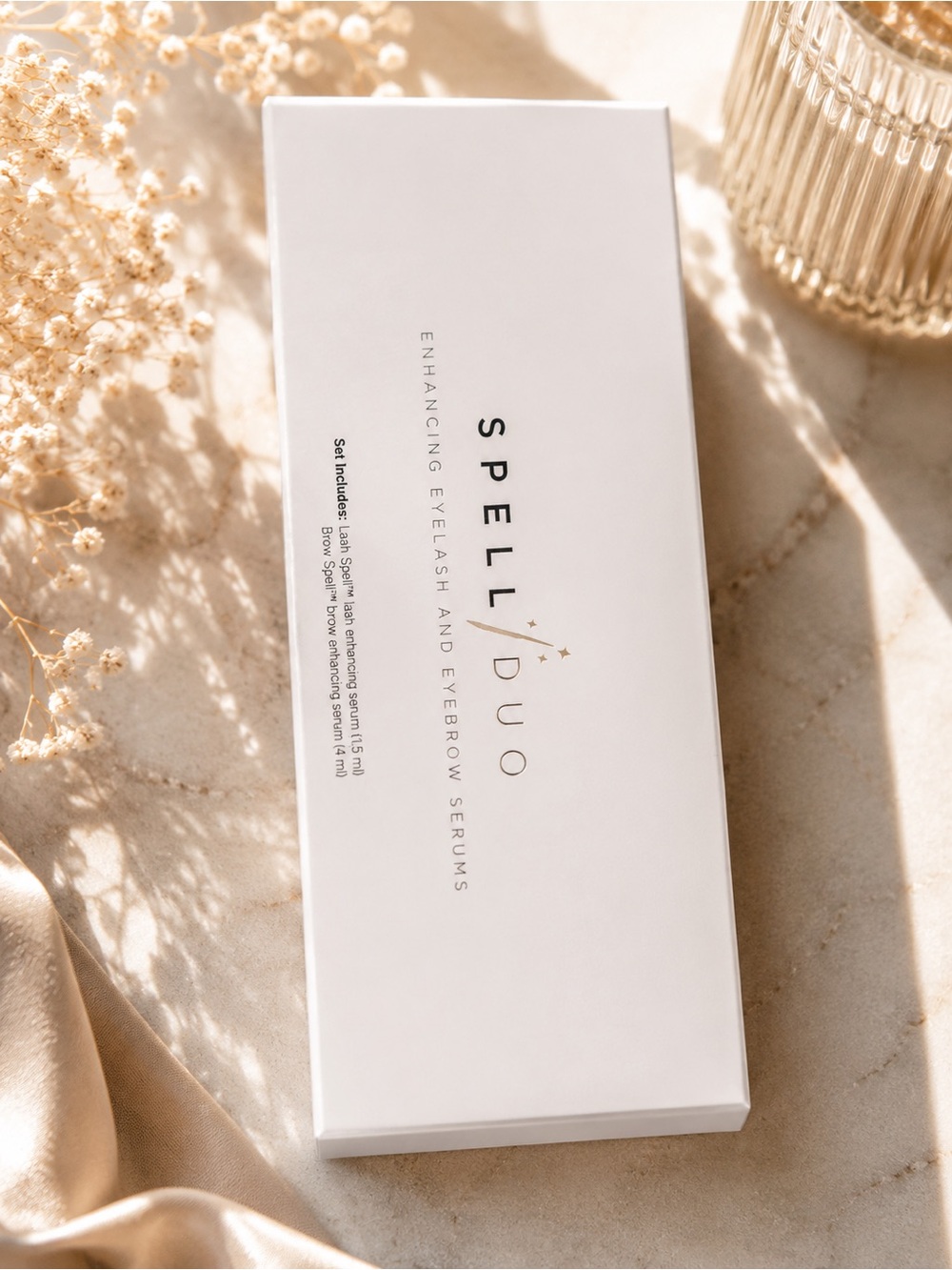 Spell Duo Enhancing Eyelash & Eyebrow Serums - White with Gold Accents
